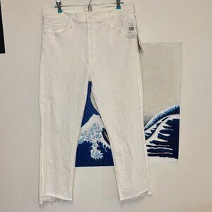 Mother Insider Crop Step Fray Jeans in 'Fairest Of Them All' - Size 34